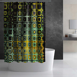 Шторка для душа Абстрактная зелено-черная текстура, цвет: 3D-принт — фото 2