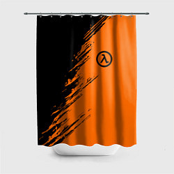 Шторка для душа Half Life - black and orange, цвет: 3D-принт