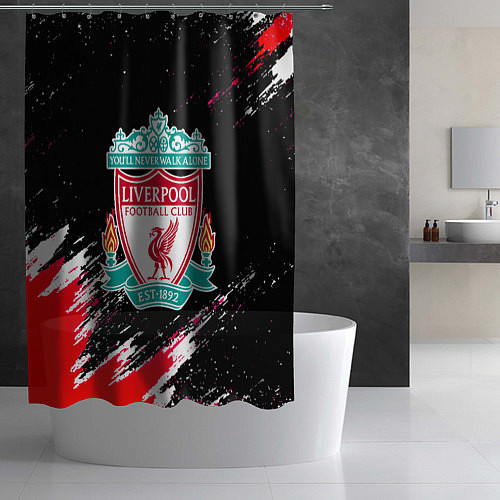 Шторка для ванной Liverpool краски штрихи / 3D-принт – фото 2