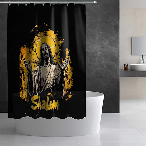 Шторка для ванной Jesus shalom / 3D-принт – фото 2