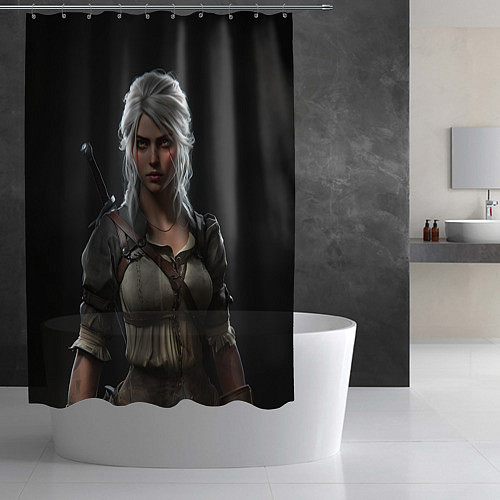 Шторка для ванной Цири Ведьмак / 3D-принт – фото 2