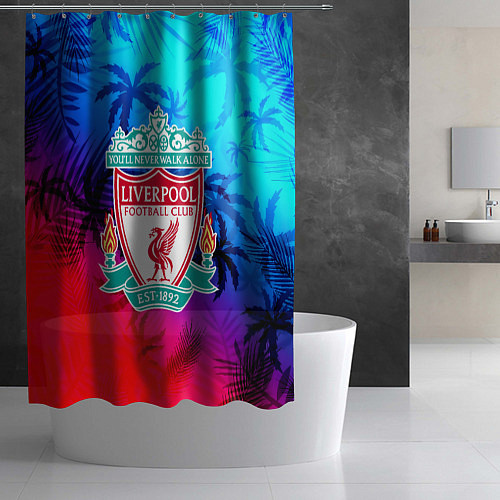 Шторка для ванной Liverpool неоновые тропики / 3D-принт – фото 2