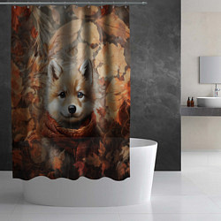 Шторка для душа Осенний волчонок, цвет: 3D-принт — фото 2