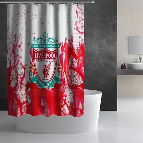 Шторка для ванной Liverpool розовый огонь / 3D-принт – фото 2