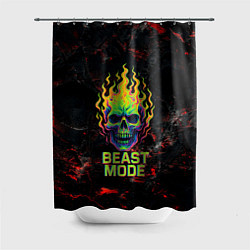 Шторка для душа Beast mode череп, цвет: 3D-принт