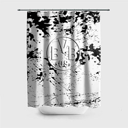 Шторка для душа Borussia черно белые краски, цвет: 3D-принт