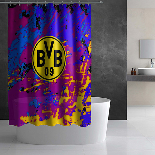 Шторка для ванной Borussia абстрактные краски / 3D-принт – фото 2