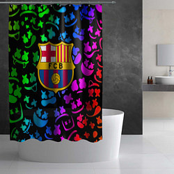 Шторка для душа Барселона x Маршмэллоу неоновый градиент, цвет: 3D-принт — фото 2