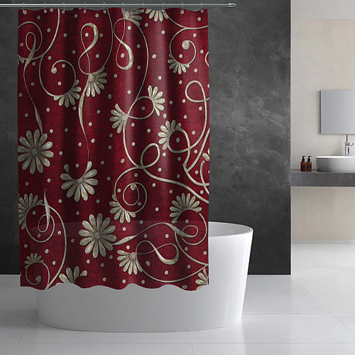 Шторка для ванной Красный бархат / 3D-принт – фото 2