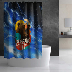 Шторка для душа Break it злой медведь, цвет: 3D-принт — фото 2