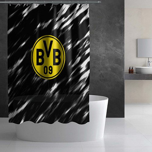 Шторка для ванной Borussia штрихи красок текстура / 3D-принт – фото 2