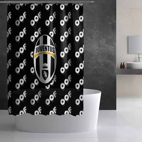 Шторка для ванной Juventus off pattern / 3D-принт – фото 2
