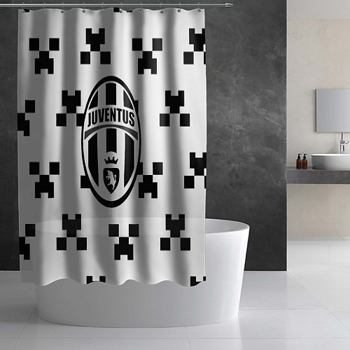 Шторка для ванной Juventus x minecraft pattern / 3D-принт – фото 2