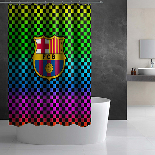 Шторка для ванной Barcelona gradient neon / 3D-принт – фото 2