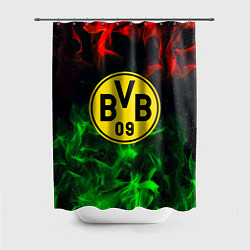 Шторка для душа Borussia красно зеленый огонь, цвет: 3D-принт