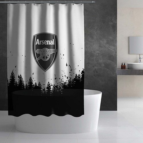 Шторка для ванной Arsenal черный лес / 3D-принт – фото 2
