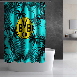Шторка для душа Borussia неоновые тропики гта, цвет: 3D-принт — фото 2
