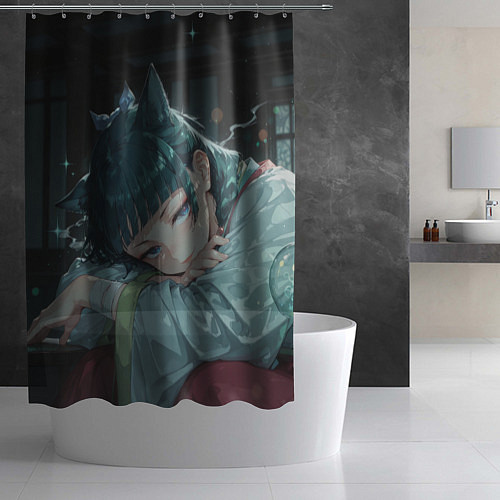 Шторка для ванной Маомао с кошачьими ушками / 3D-принт – фото 2