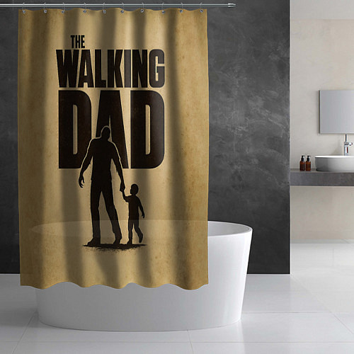 Шторка для ванной The walking dad - каламбур / 3D-принт – фото 2