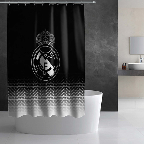 Шторка для ванной Реал Мадрид текстура геометрия / 3D-принт – фото 2