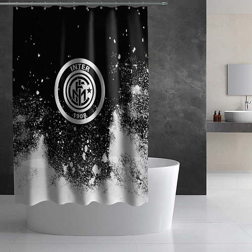 Шторка для ванной Inter белый всплеск краско / 3D-принт – фото 2