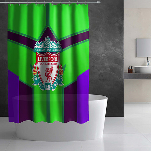 Шторка для ванной Liverpool геометрия текстура спорт / 3D-принт – фото 2