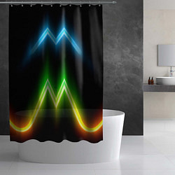 Шторка для душа Neon multicolored lines, цвет: 3D-принт — фото 2