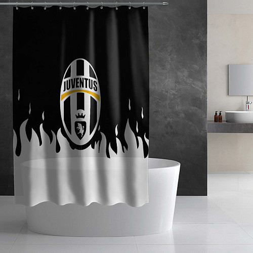 Шторка для ванной Juventus белый огонь / 3D-принт – фото 2
