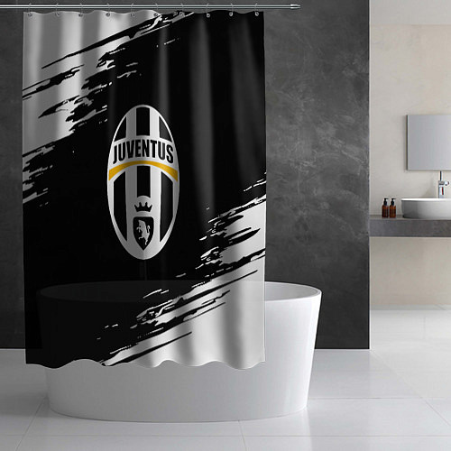 Шторка для ванной Juventus краски штрихи текстура / 3D-принт – фото 2