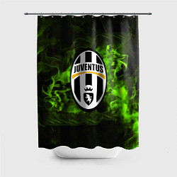 Шторка для душа Ювентус зеленый дым, цвет: 3D-принт