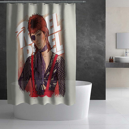 Шторка для ванной David Bowie Rebel Rebel / 3D-принт – фото 2