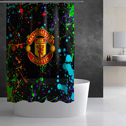 Шторка для душа Манчестер Юнайтед неоновые краски, цвет: 3D-принт — фото 2