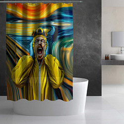 Шторка для душа Хайзенберг кричит на картине Мунка - мем, цвет: 3D-принт — фото 2