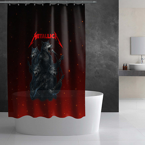 Шторка для ванной Metallica в виде волков / 3D-принт – фото 2