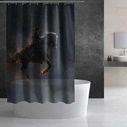 Шторка для душа Летящая лошадь с искрами, цвет: 3D-принт — фото 2