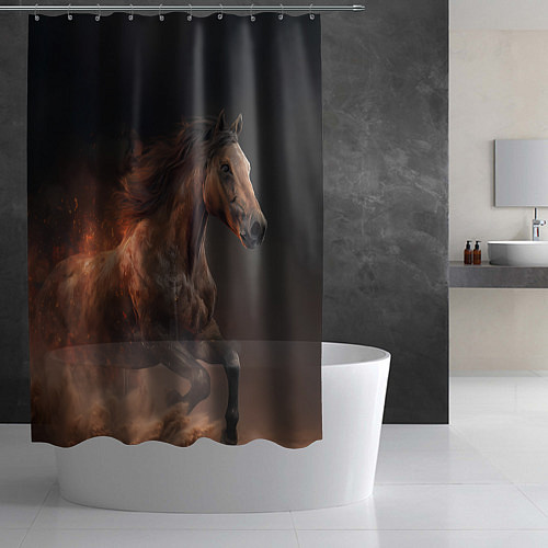 Шторка для ванной Бегущая лошадь / 3D-принт – фото 2
