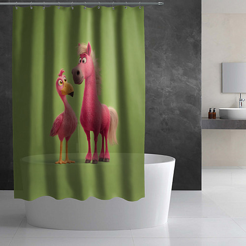 Шторка для ванной Розовые они такие / 3D-принт – фото 2