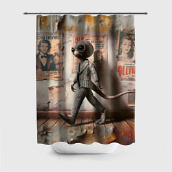 Шторка для душа Пришелец в костюме в полосочку, цвет: 3D-принт