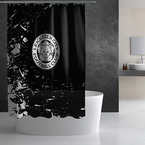 Шторка для ванной Лестер сити краски белые / 3D-принт – фото 2