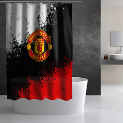 Шторка для душа Манчестер Юнайтед краски всплеск, цвет: 3D-принт — фото 2