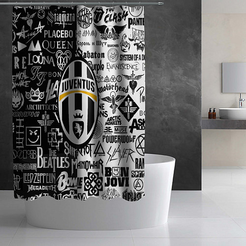 Шторка для ванной Juventus рок музыка / 3D-принт – фото 2