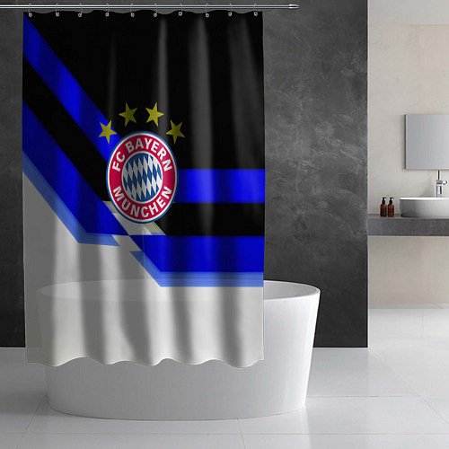 Шторка для ванной Бавария Мюнхен полосы спорт / 3D-принт – фото 2