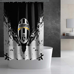 Шторка для душа Ювентус краски всплеск текстура, цвет: 3D-принт — фото 2