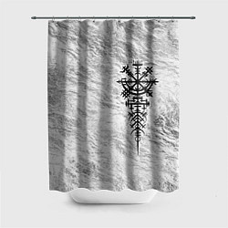 Шторка для душа Вегвизир - компас рун в виде става, цвет: 3D-принт