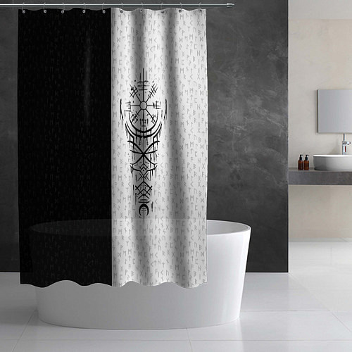 Шторка для ванной Вегвизир и став бессмертия в рунах / 3D-принт – фото 2