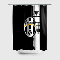 Шторка для душа Ювентус геометрия белая, цвет: 3D-принт