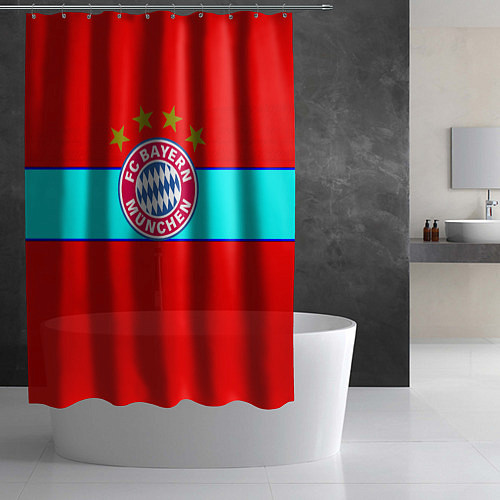 Шторка для ванной Бавария Мюнхен полосы линии / 3D-принт – фото 2
