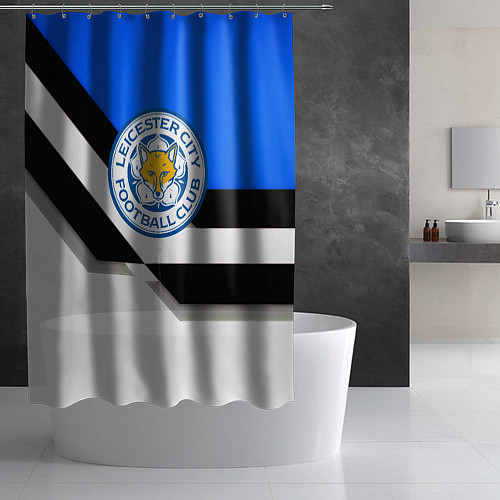 Шторка для ванной Лестер сити геометрия полосы / 3D-принт – фото 2