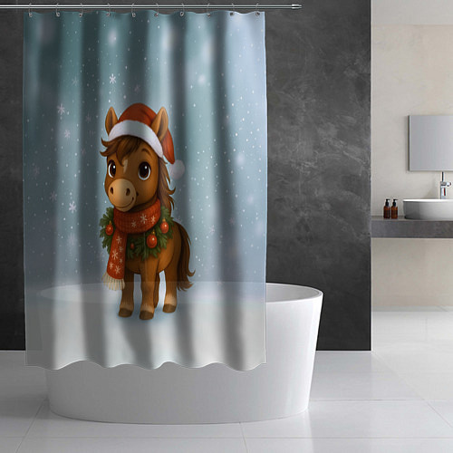 Шторка для ванной Милый конек / 3D-принт – фото 2