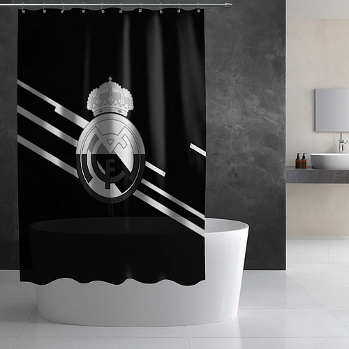 Шторка для ванной Реал Мадрид полосы текстура линии / 3D-принт – фото 2